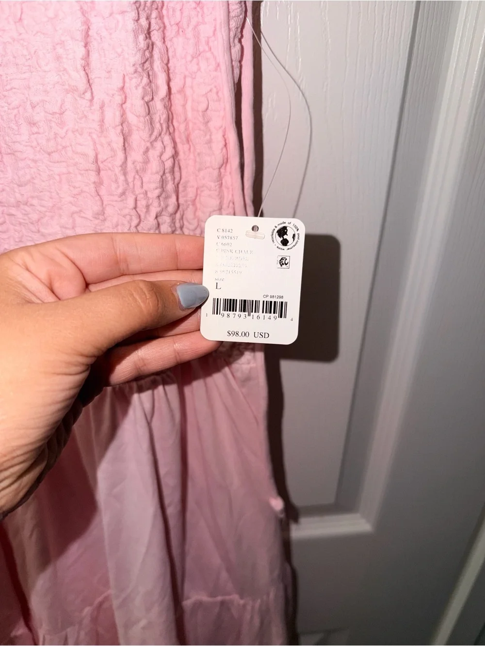 Free People Light Pink Tiered Maxi Dress